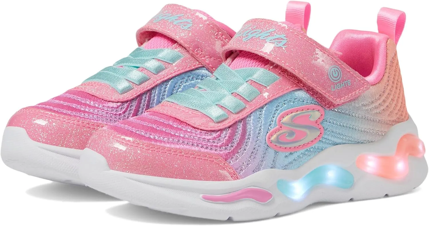 Skechers Girl's, S-Lights: Wavy Beams - Ombre Express Sneaker - Little Kid