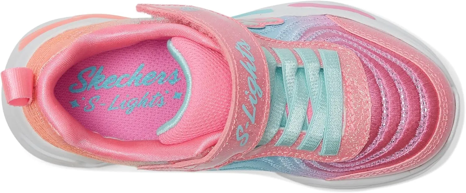 Skechers Girl's, S-Lights: Wavy Beams - Ombre Express Sneaker - Little Kid