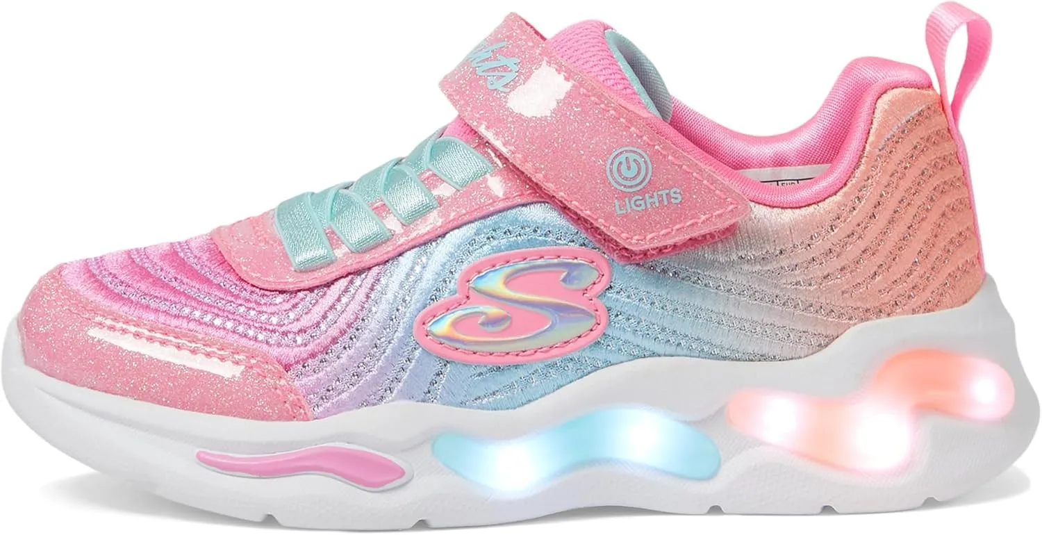 Skechers Girl's, S-Lights: Wavy Beams - Ombre Express Sneaker - Little Kid