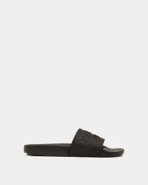 Slider Sandals In Black Rubber