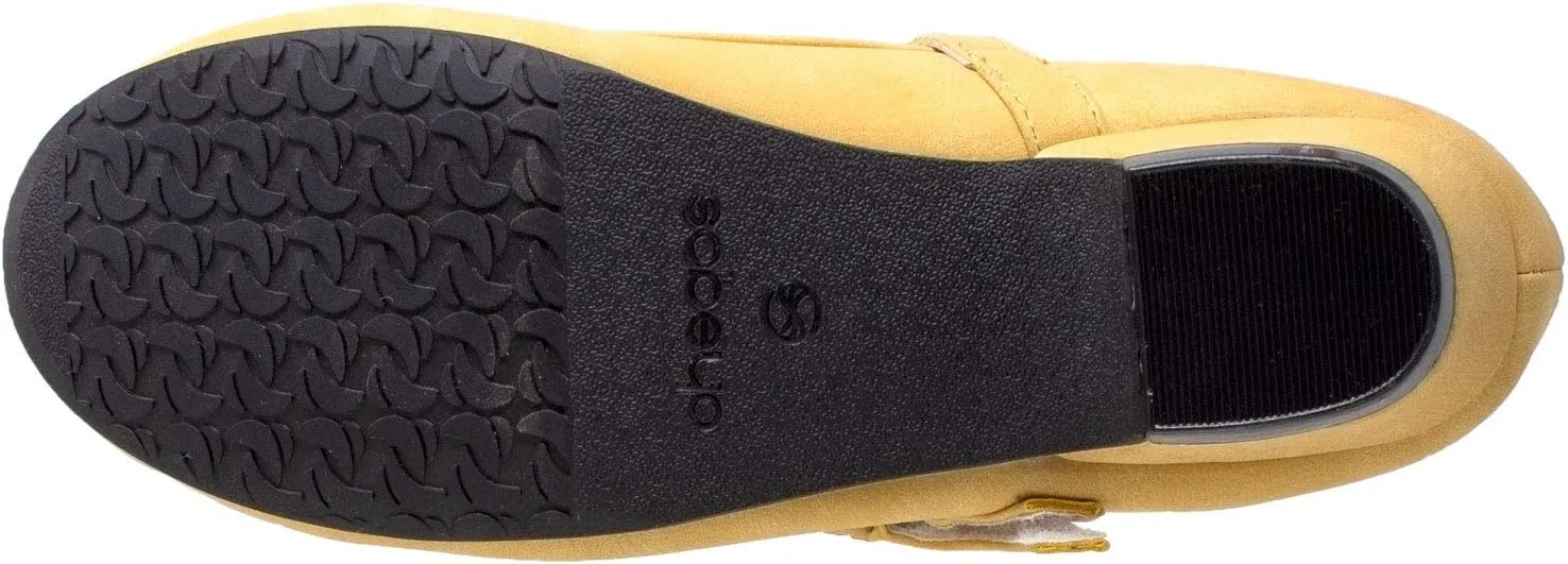 SOBEYO Girls' Dress Shoes Mary Jane Low Heel Flowers Cut Out Accents Leather Lining Insole Comfortable Memory Foam Cushion Wedding Party Princess Pump School Shoe