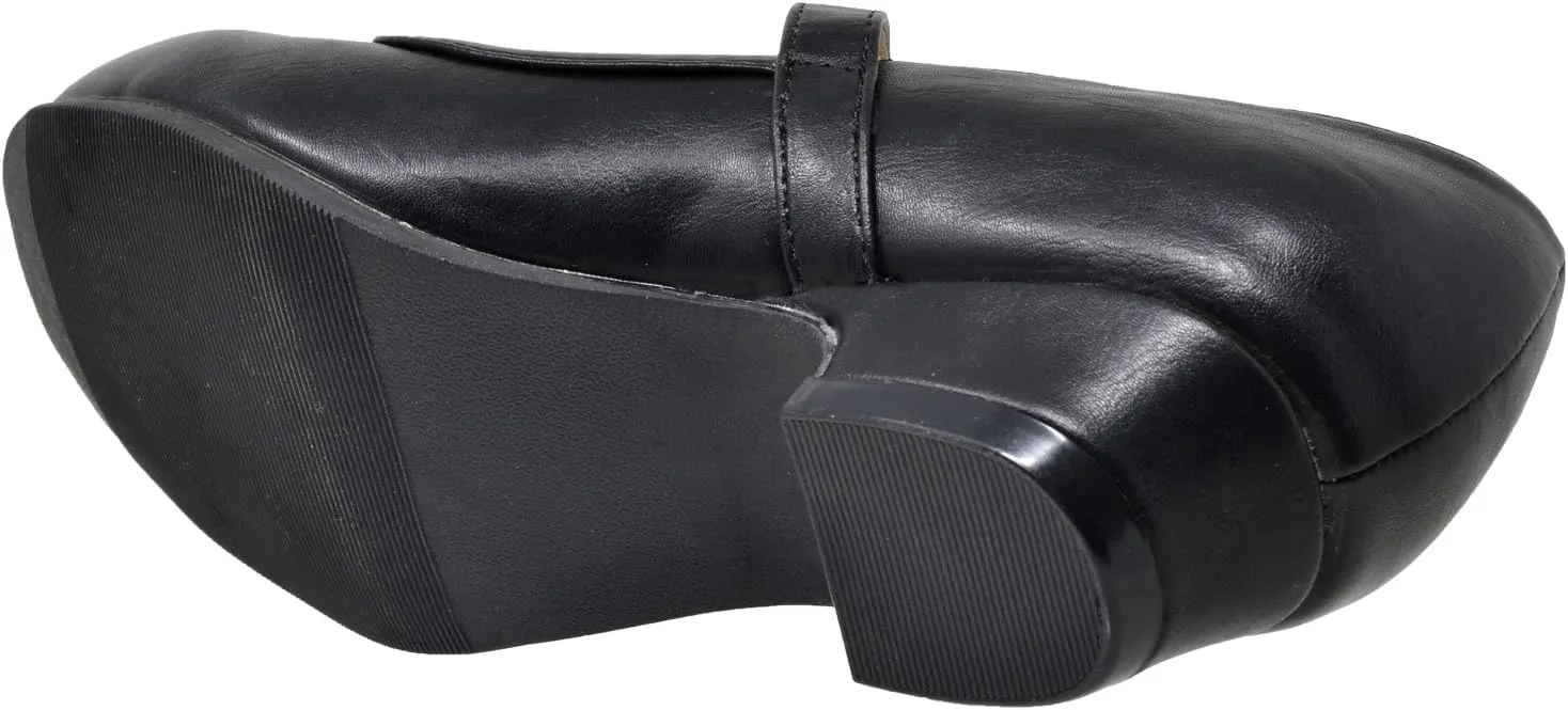 SOBEYO Girls' Dress Shoes Mary Jane Low Heel Flowers Cut Out Accents Leather Lining Insole Comfortable Memory Foam Cushion Wedding Party Princess Pump School Shoe