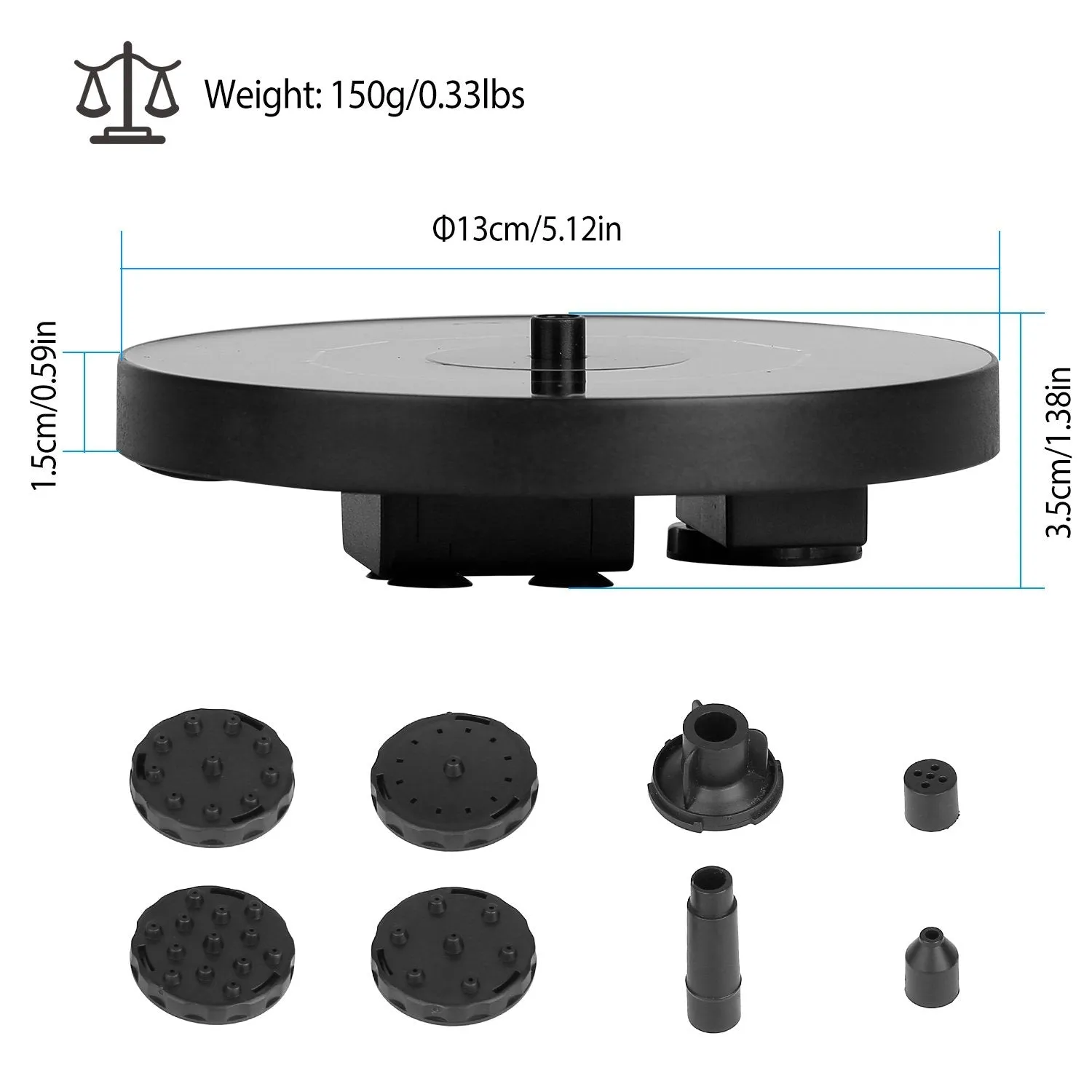 Solar Powered Fountain Pump Floating Bird Bath Pond
