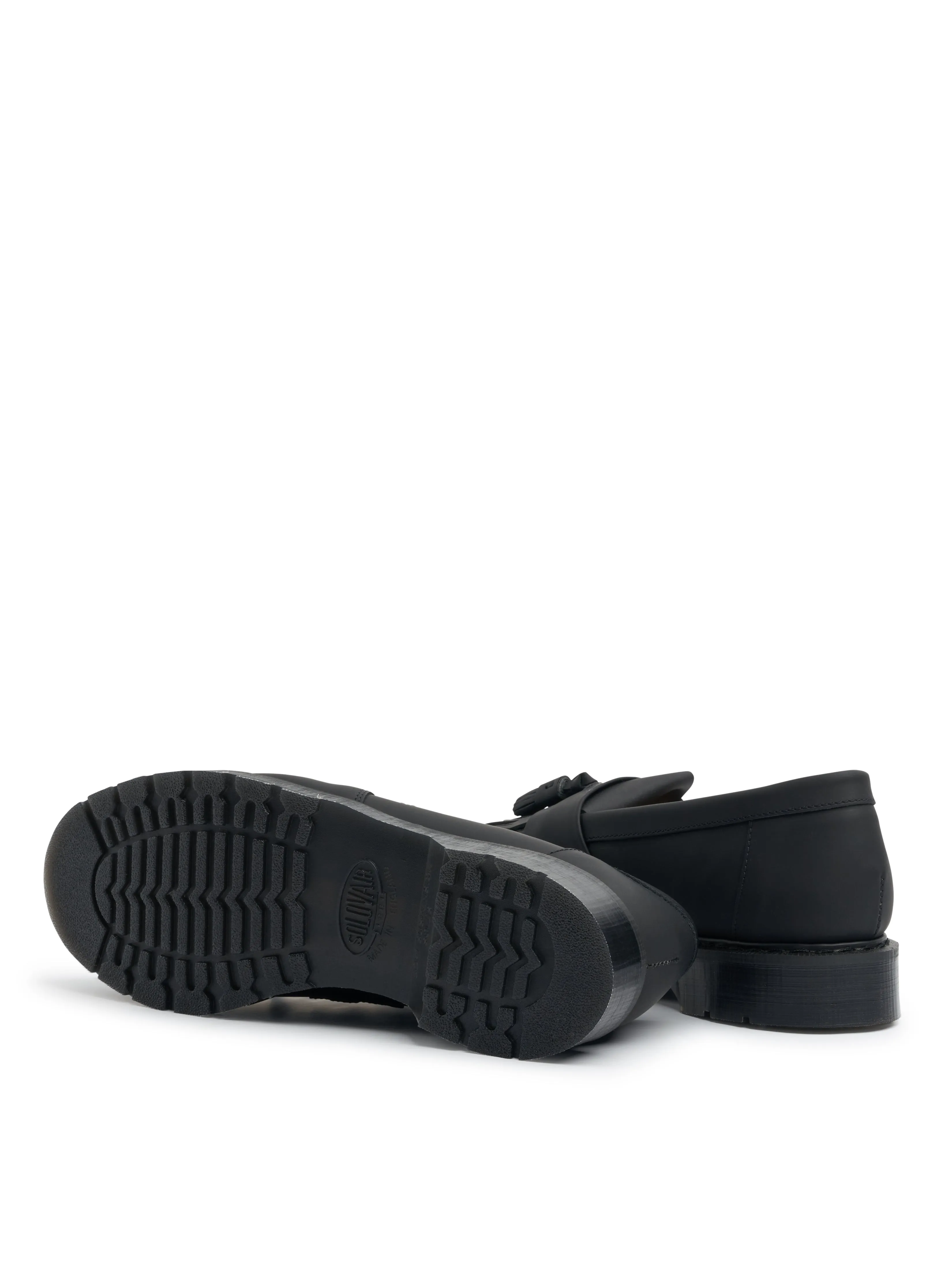 Solovair x Oliver Spencer Black Greasy Leather Tassel Loafer
