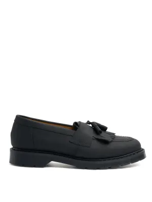Solovair x Oliver Spencer Black Greasy Leather Tassel Loafer