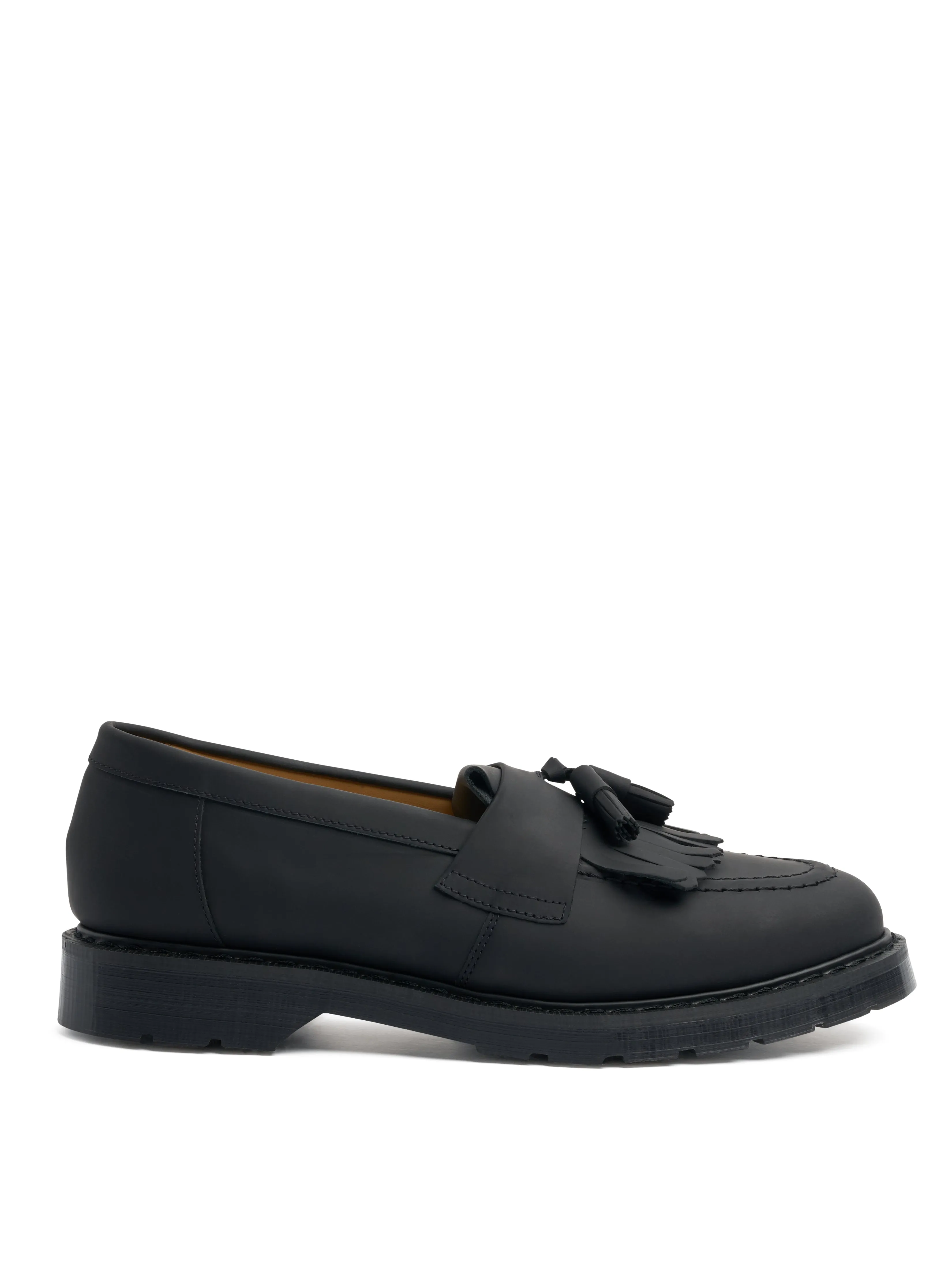 Solovair x Oliver Spencer Black Greasy Leather Tassel Loafer