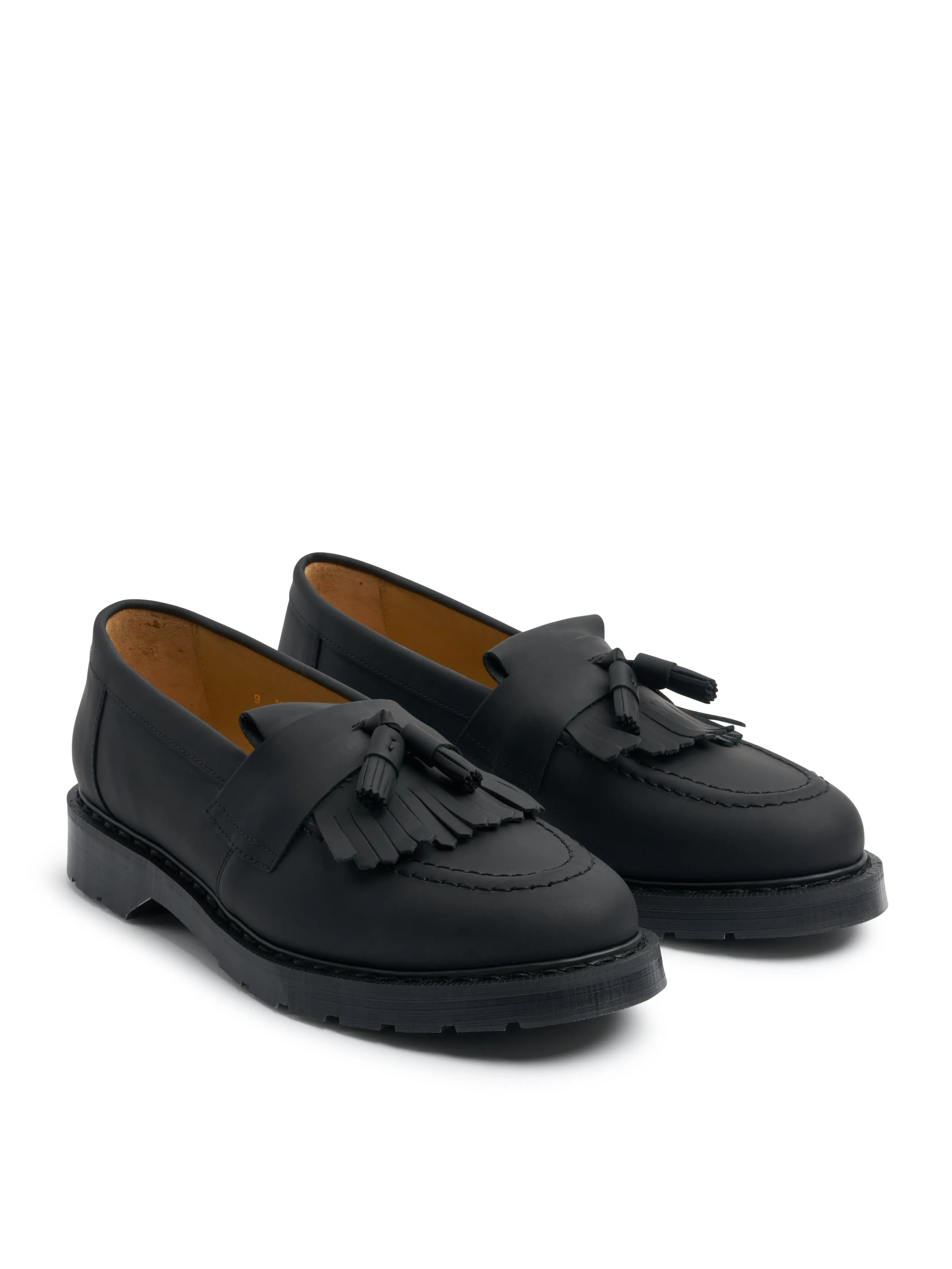 Solovair x Oliver Spencer Black Greasy Leather Tassel Loafer