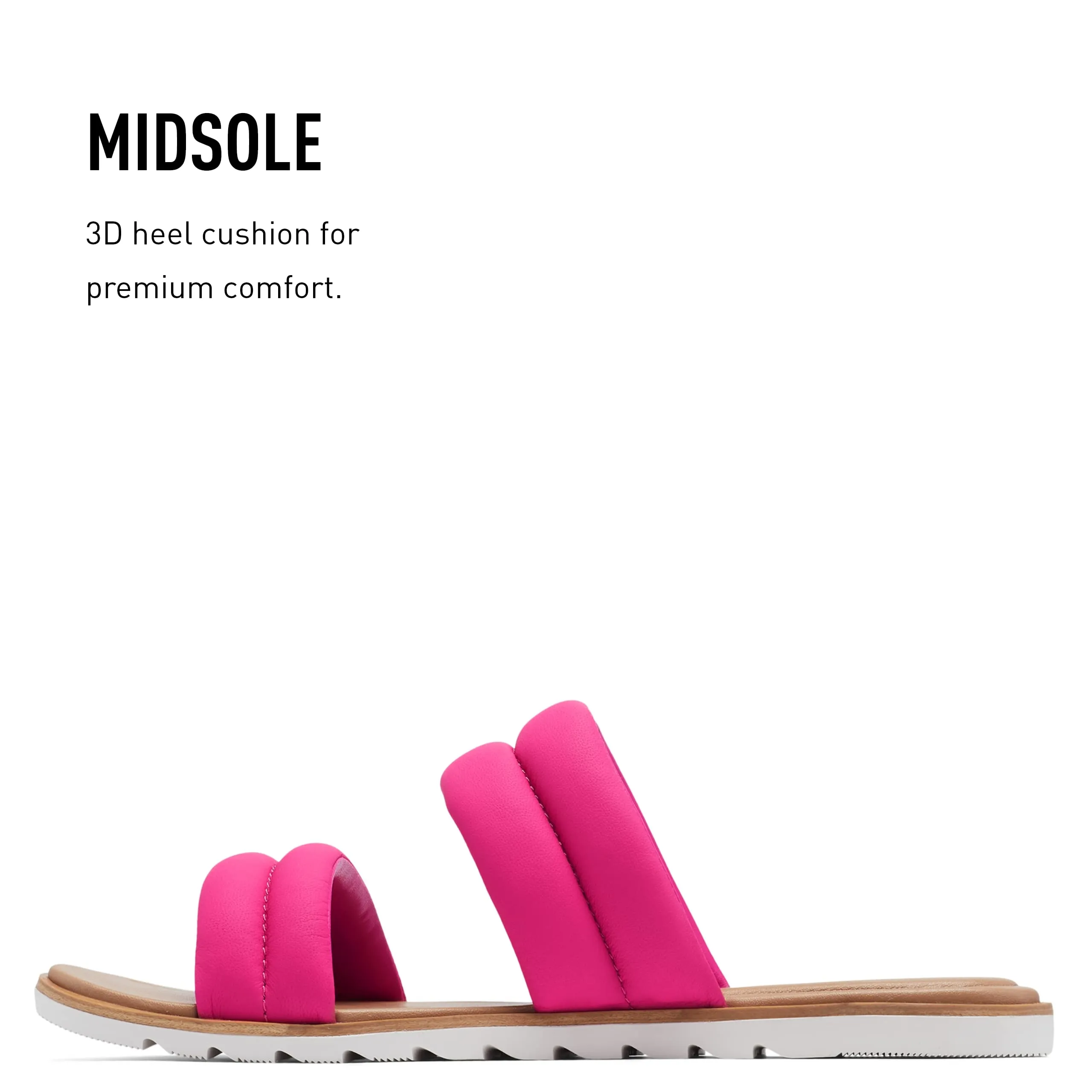 Sorel Women's Ella II Puff Slide Sandal - Fuchsia Fizz, Sea Salt - Size 9.5