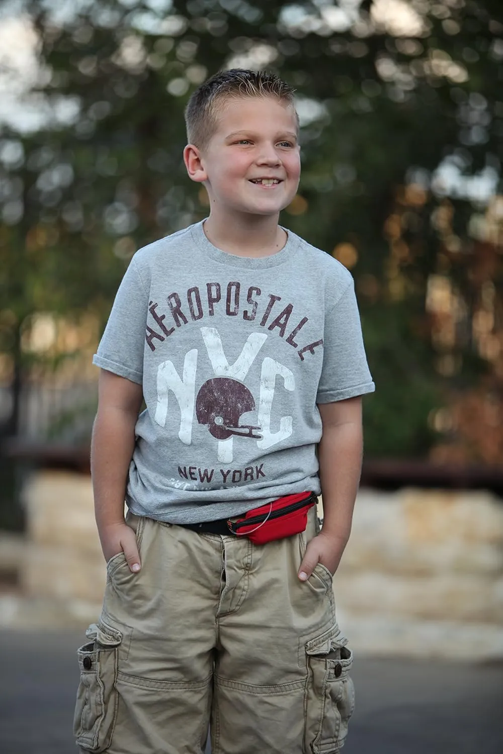 SPIbelt Kids Pocket Belt, Expandable Pocket, Adjustable Waist, No Bounce, No Logo Band, Camo with Black Zipper