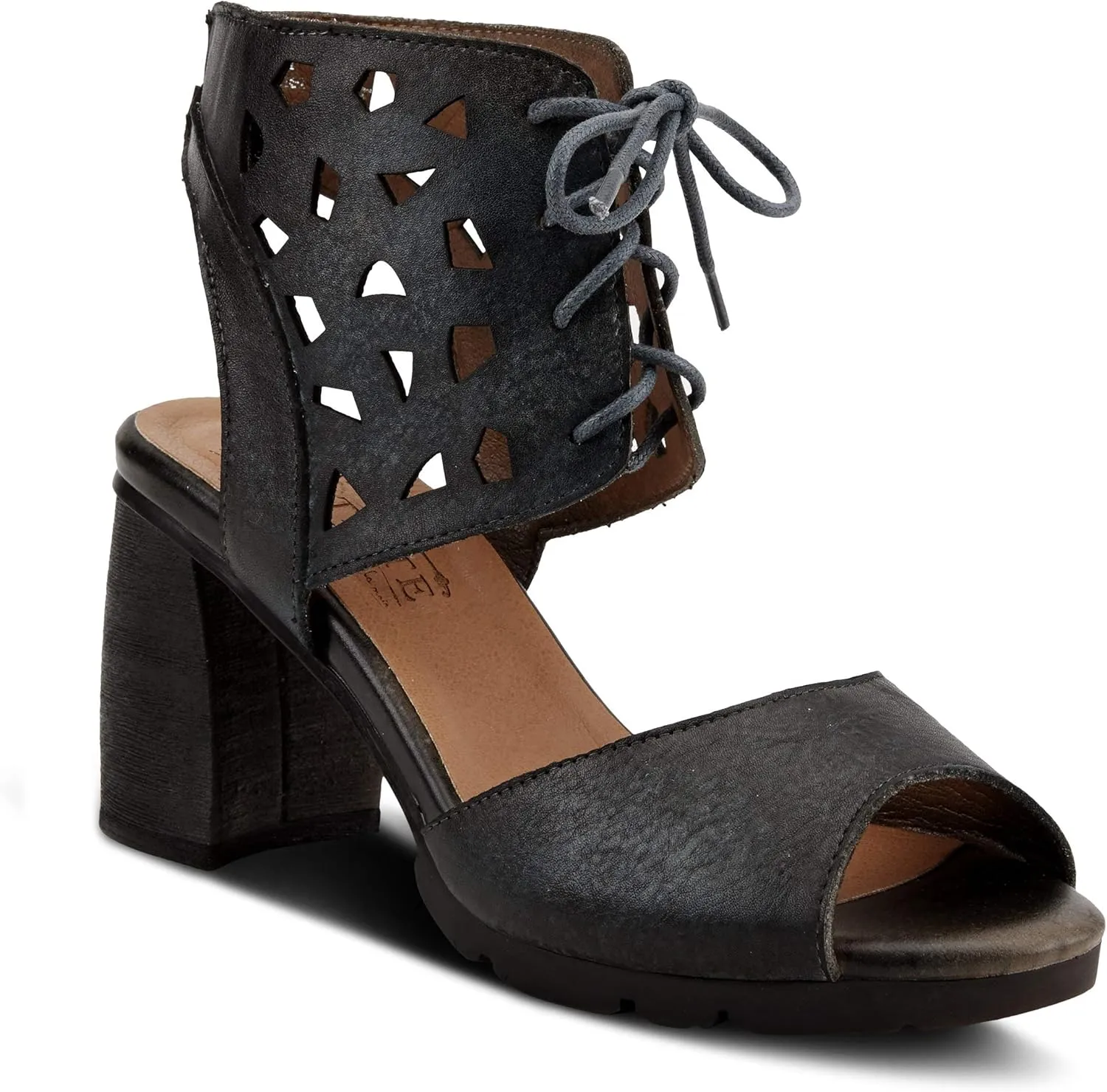 Spring Step L'Artiste Women's Relsara Ankle Strap Sandal Charcoal EU 38 / US 7.5-8