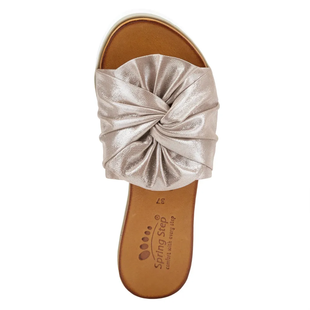 Spring Step Lavona Silver Slide Sandal (Women's)