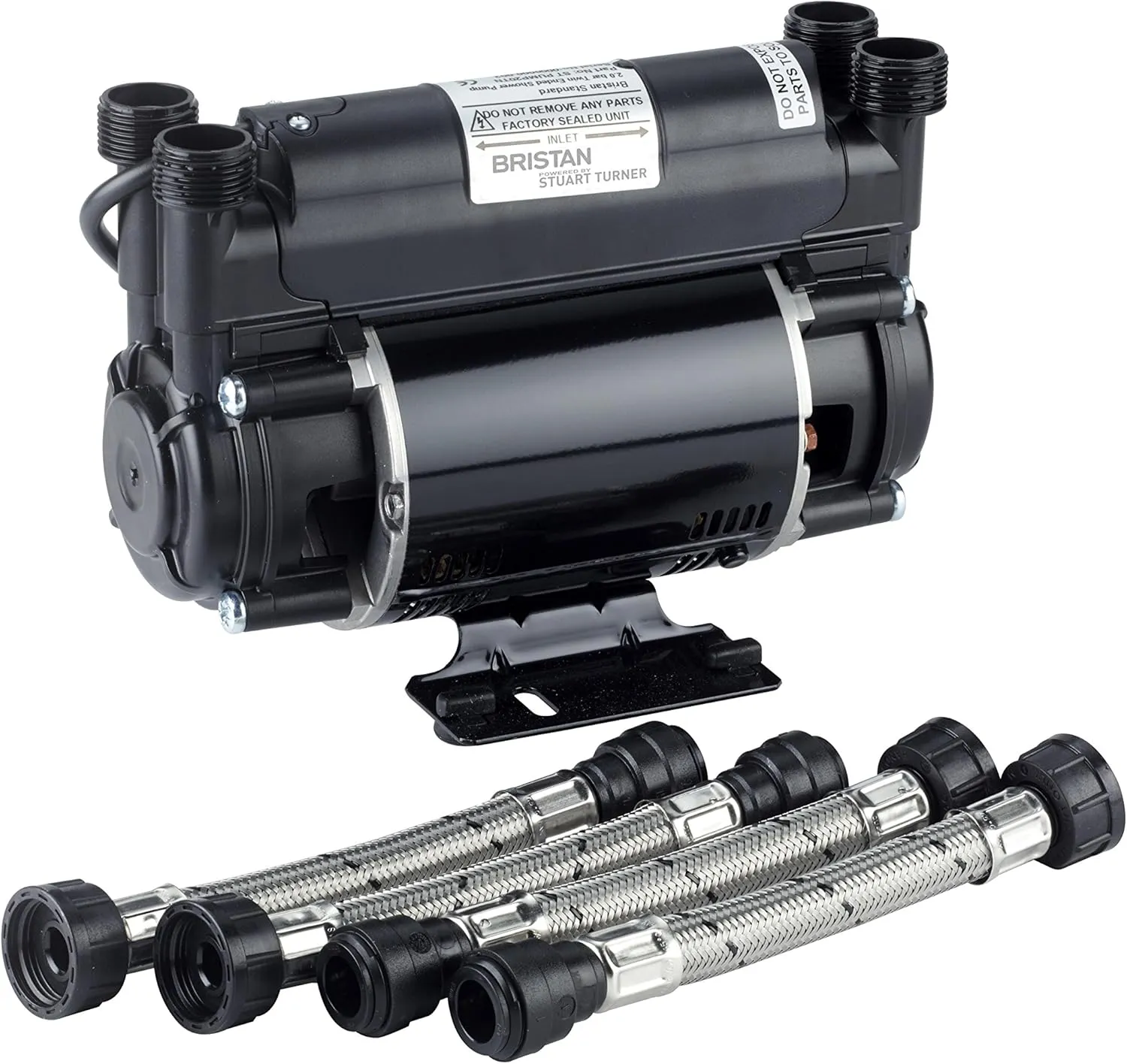 ST PUMP20TN 2 Bar Twin Ended Shower Pump, Black