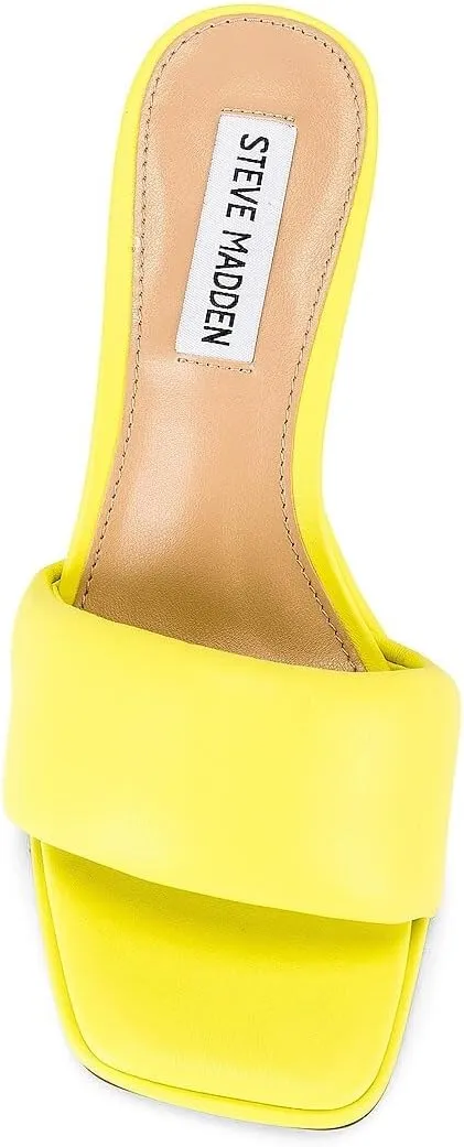 Steve Madden Womens Snazzy Faux Leather Mule Kitten Heels