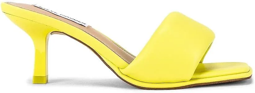 Steve Madden Womens Snazzy Faux Leather Mule Kitten Heels