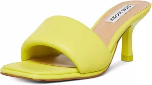 Steve Madden Womens Snazzy Faux Leather Mule Kitten Heels