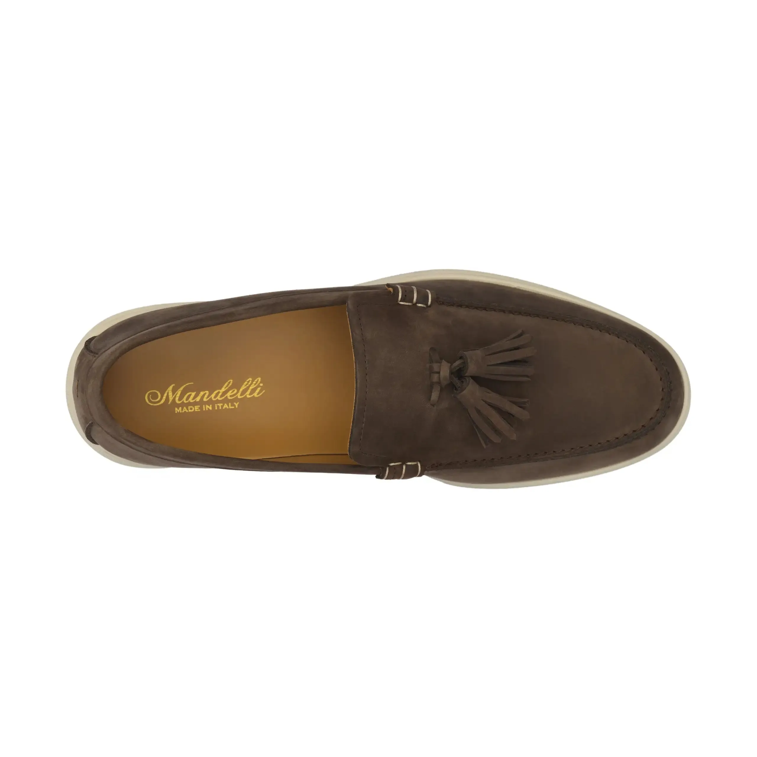 Suede Tassel Loafer in Taupe