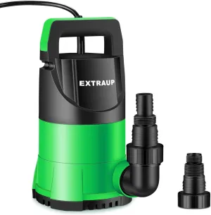 Sump Pump 1HP Clean/Dirty Submersible Water Pump, Electric Thermoplastic Portable Utility Pump 3900 GPH low suction for Swimming Pool Garden Pond Basement Window Wells with 16.4ft Power Cord