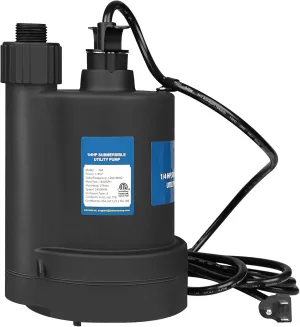 Sump Pump Submersible Pump 1/4 HP Sump Pump 1800 GPH Submersible Utility Pump-Black