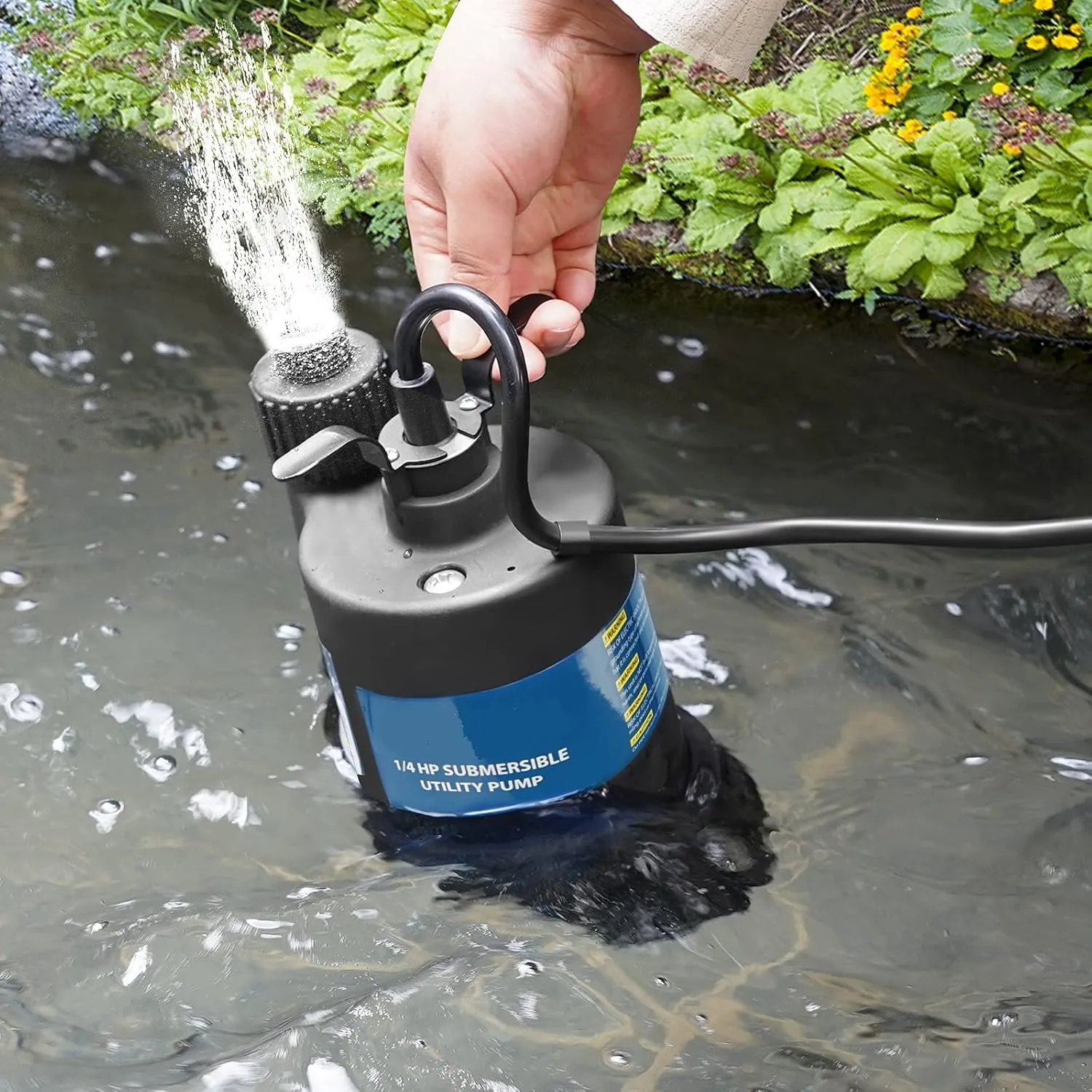 Sump Pump Submersible Pump 1/4 HP Sump Pump 1800 GPH Submersible Utility Pump-Black