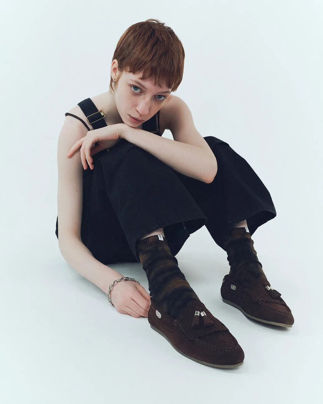 TASSEL MOC SHOES BROWN SUEDE