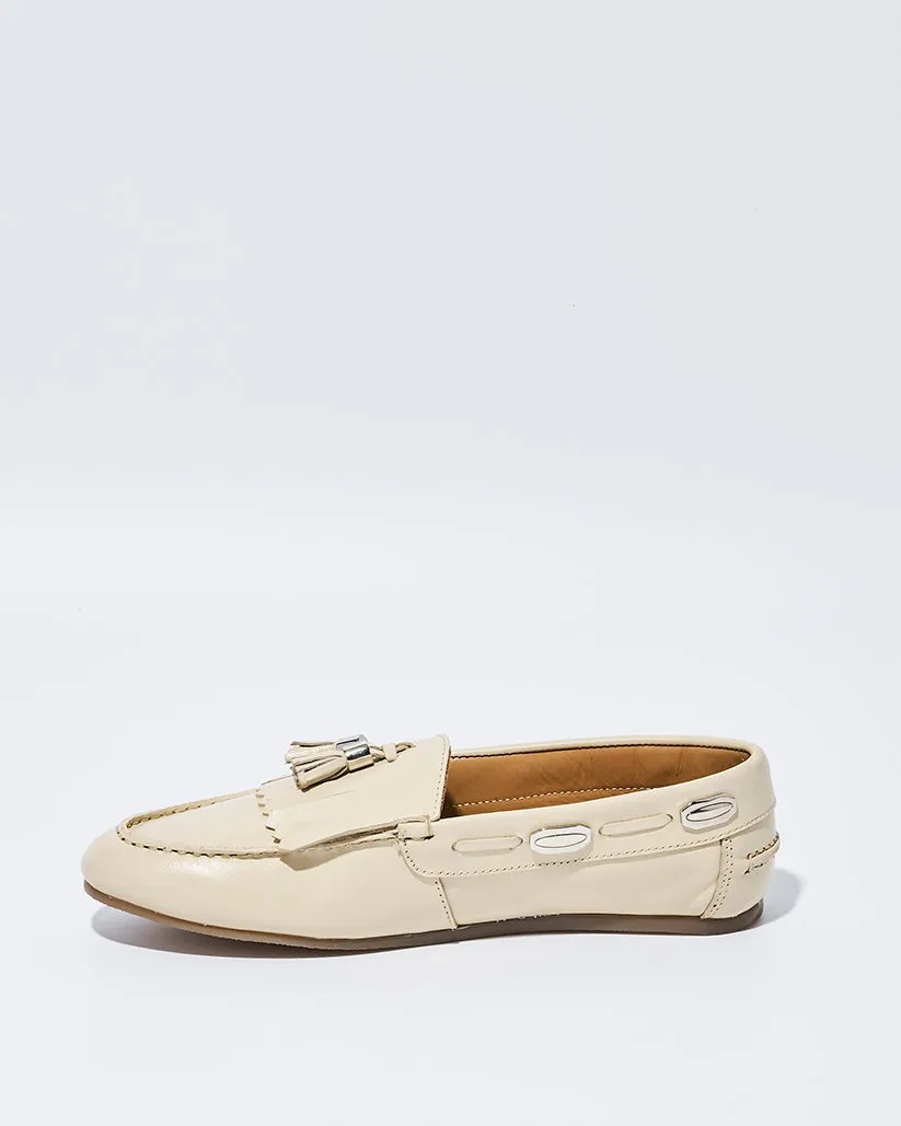 TASSEL MOC SHOES ECRU