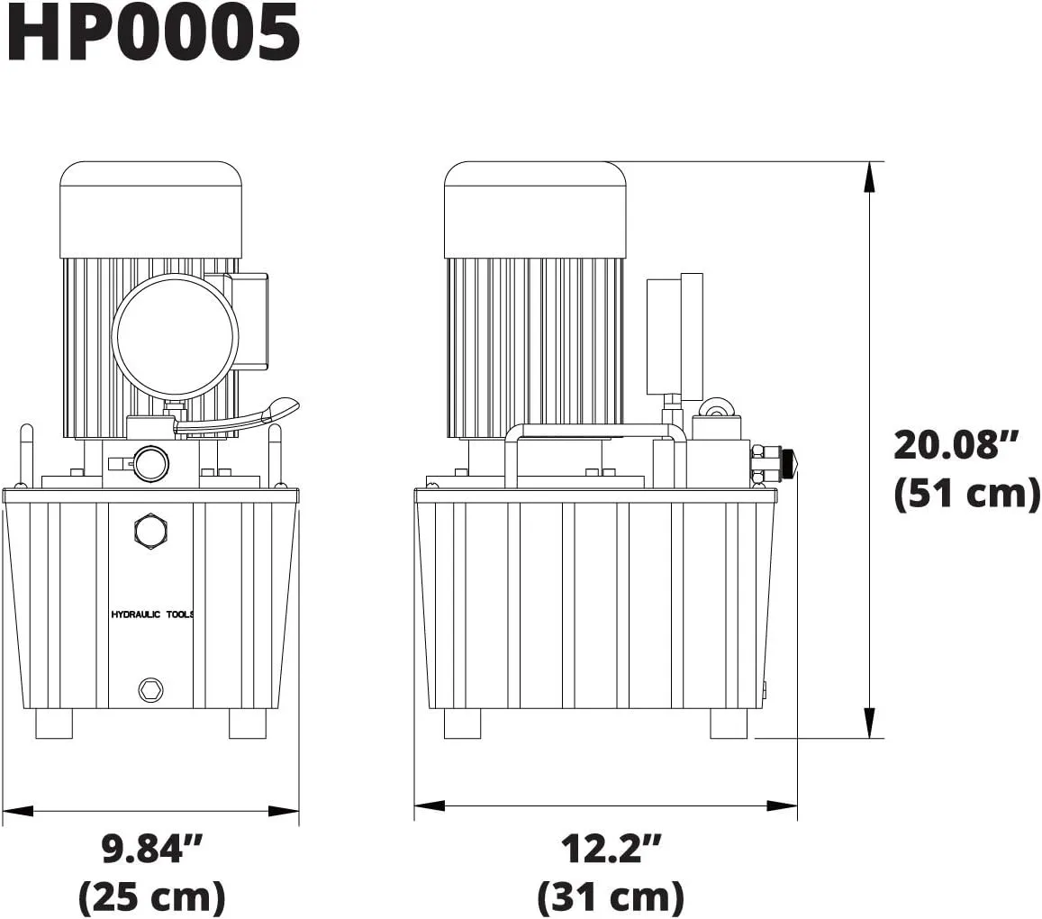 TEMCo HP0005 - Electric Hydraulic Pump Power Pack Unit 2 Stage Single Acting 110v 10k psi 488 Cubic in Capacity