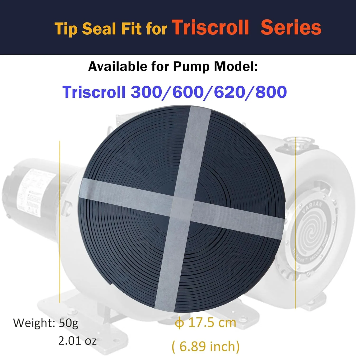Tip Seal Service for Agilent Triscroll 600 Dry Scroll Pumps, Tip Seal Changing Optional Solution for Industrial Lab & RD Projects, Substitute Replacement Kit for Scroll Pump Repair, 1pcs, Black