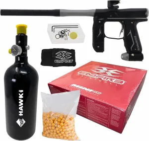 Tippmann Empire Axe 2.0 Paintball Marker Dust Black/Dust Grey .68 Caliber (16983) with Hawki HPA Tank 48ci and 500x Paintballs Bundle