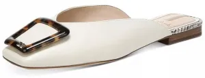 Toe On Squared High-value Same-day shipping Modern Sam Lavina Mules Details Buckle Edelman Ivory Flat Slip