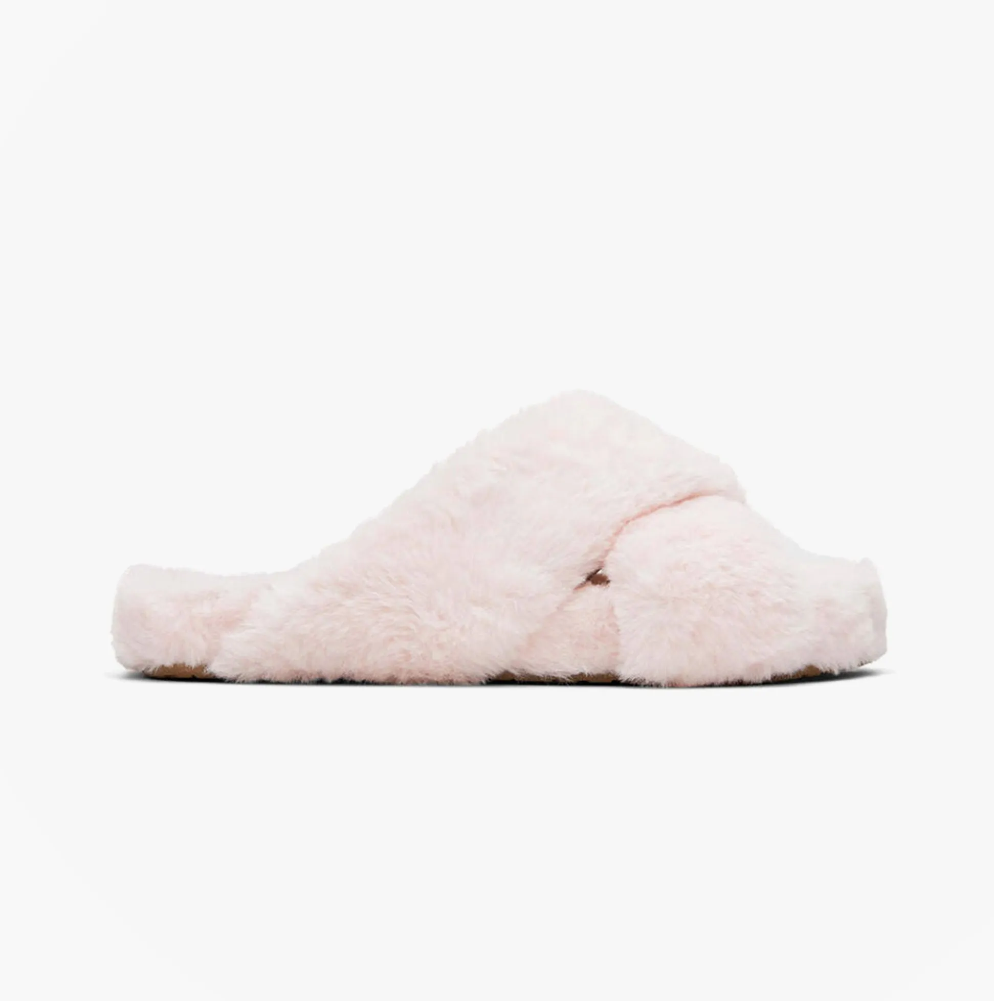TOMS SUSIE Womens Faux Fur Mule Slippers Pink