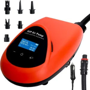 TONSIM 12V Electric SUP Pump 20 PSI High-Pressure Air Pump – LCD Display for Precise Inflation, Auto Shut-Off, Dual-Stage Fast Inflation & Deflation, Portable Pump for Paddle Boards, Kayaks & More