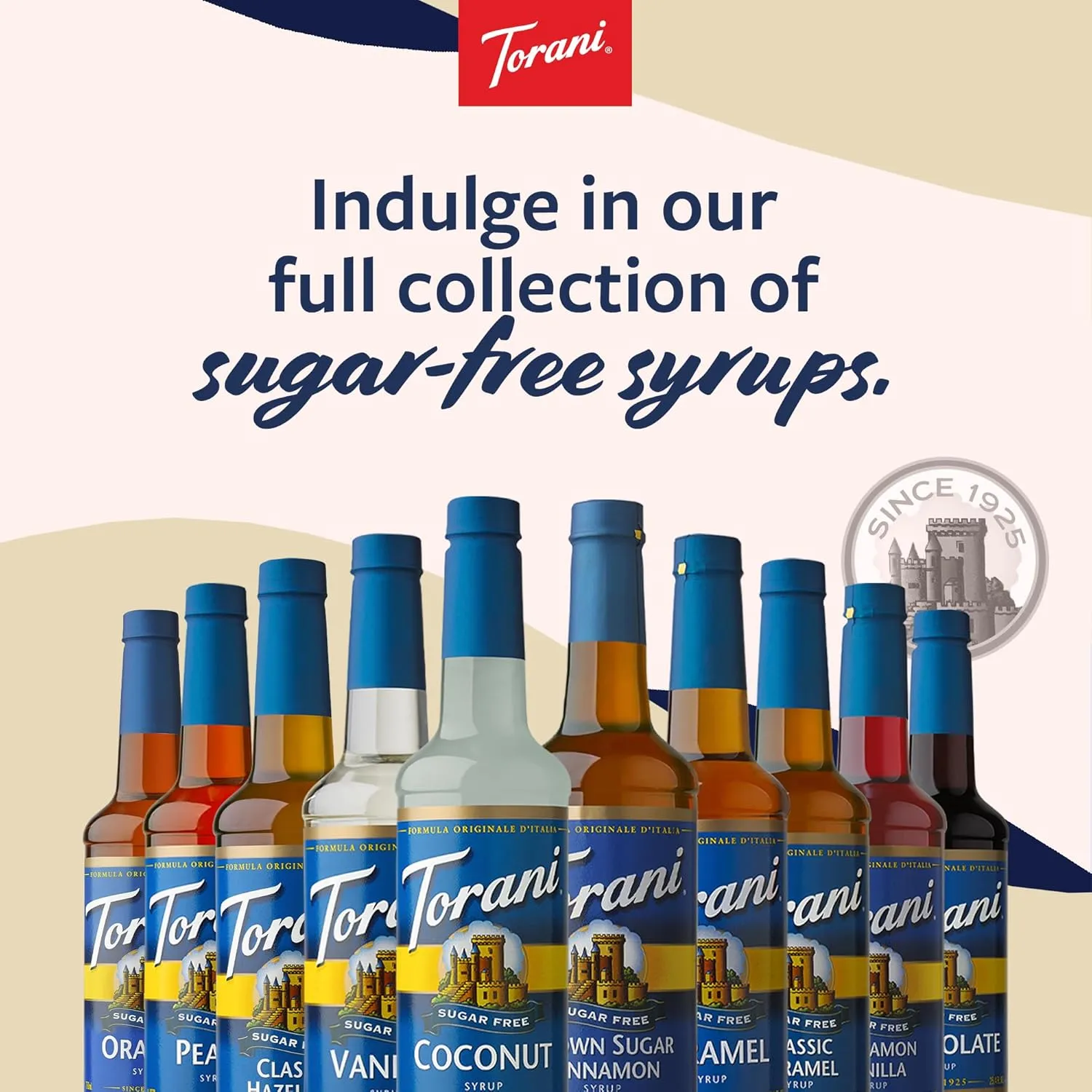 Torani Sugar Free Coffee Syrup, Vanilla Flavored Syrup for Drinks, Zero Calorie, Pump Included, 25.4 Fl Oz