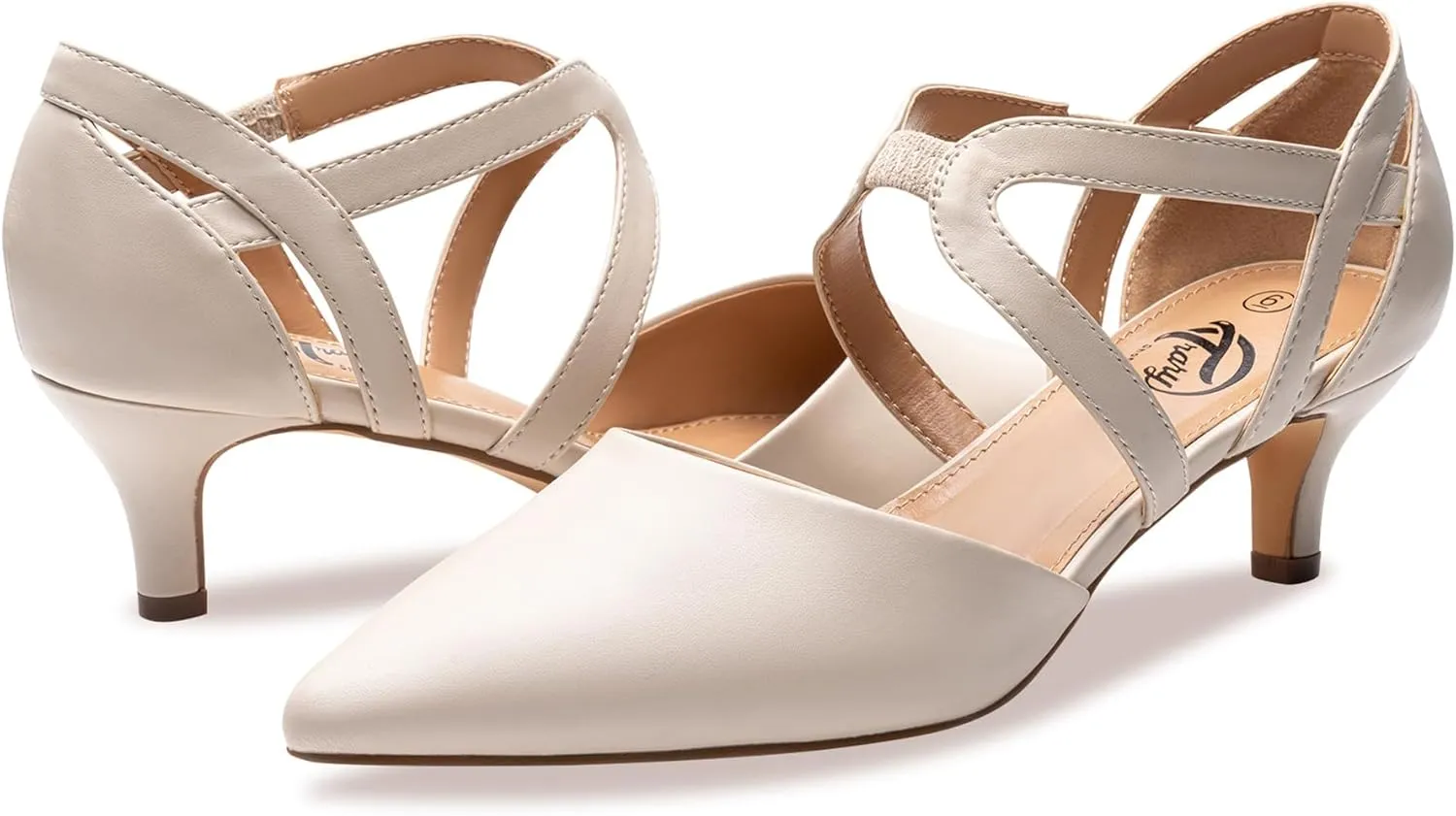 Trary Women's Low Heels Pumps Dress Pointed Toe Comfortable Work Office Pumps Shoes