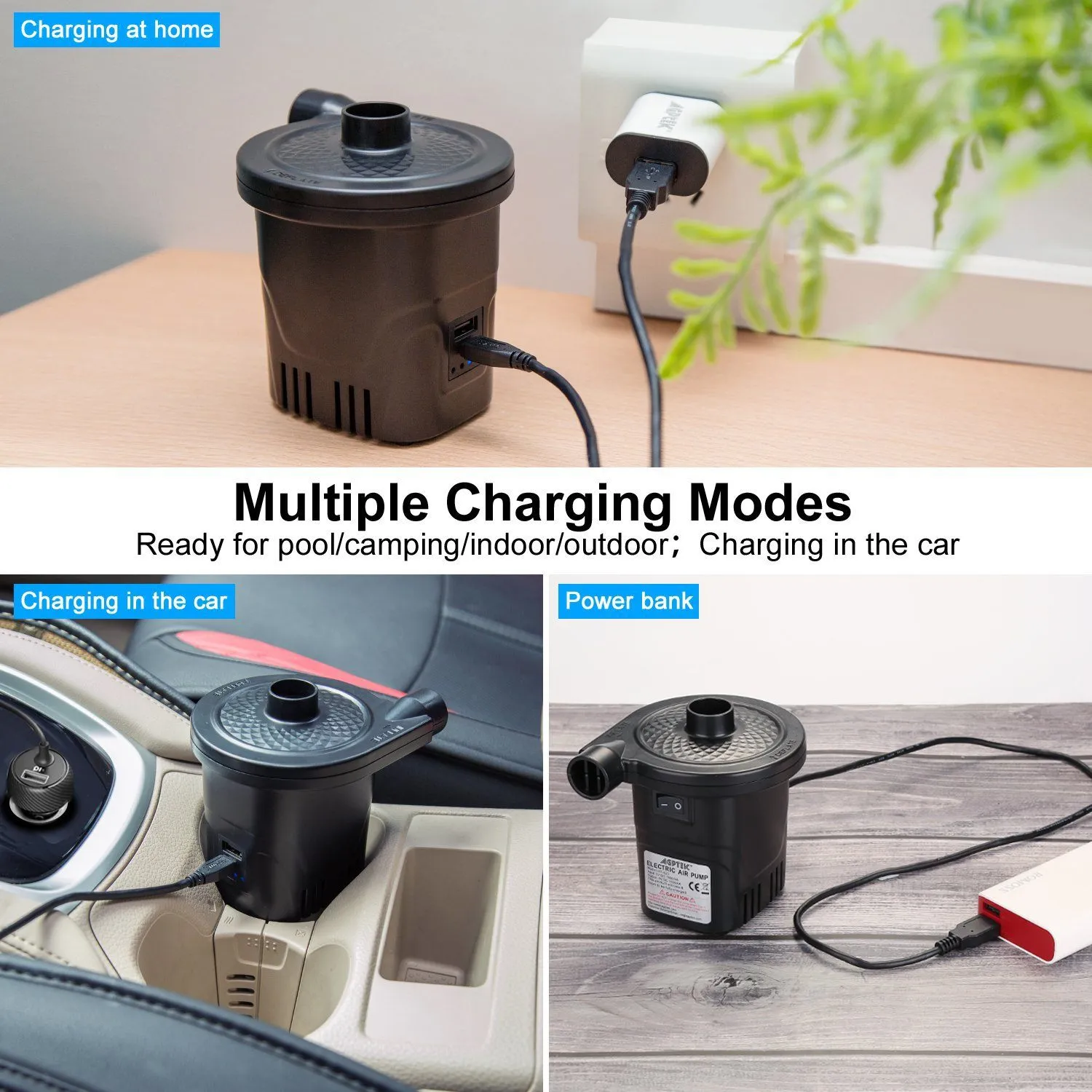 USB Rechargeable Cordless Electric Air Pump