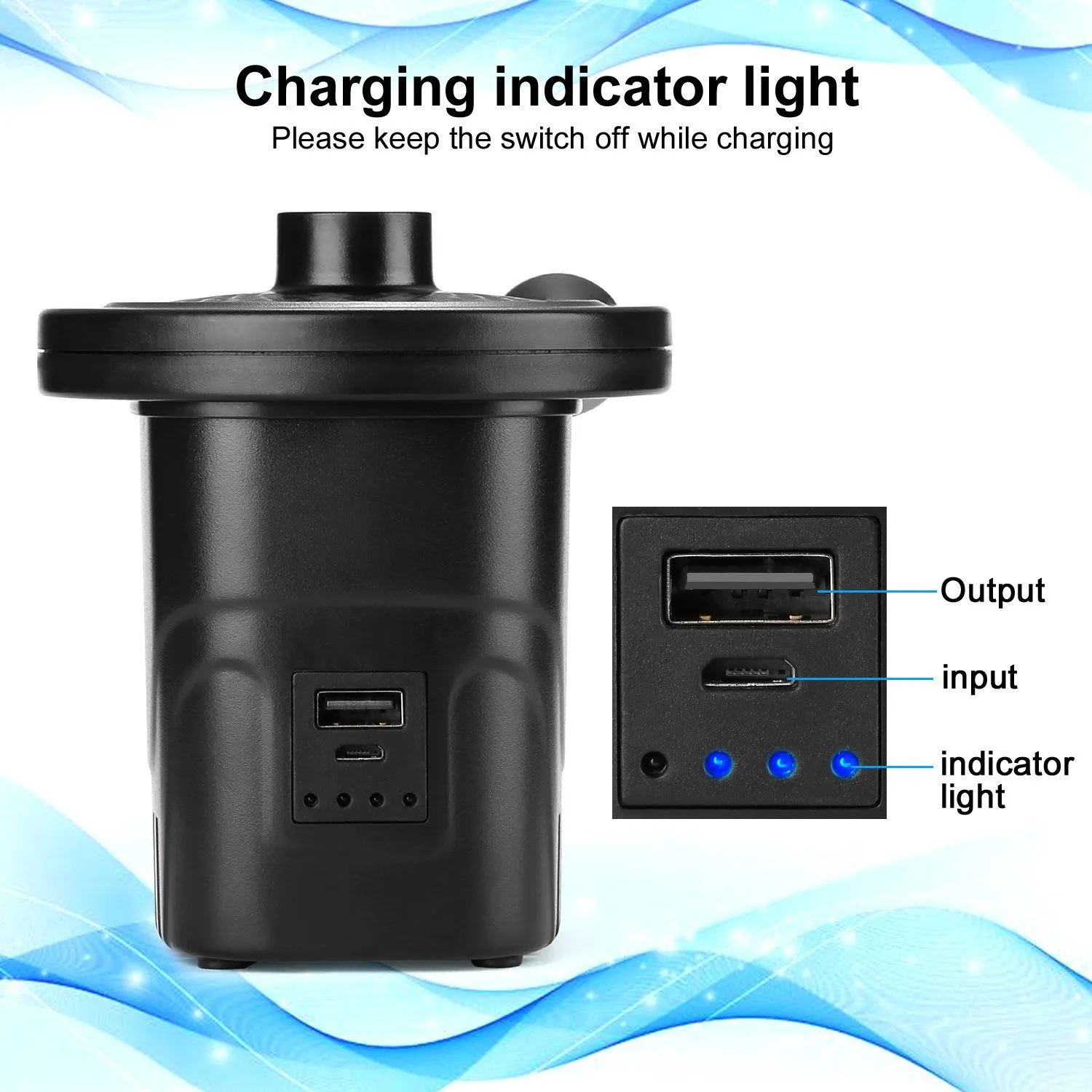 USB Rechargeable Cordless Electric Air Pump