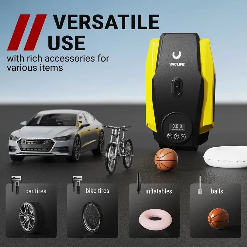 VacLife Tire Inflator Portable Air Compressor