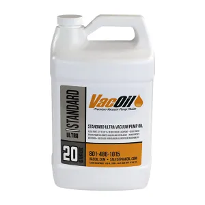 VacOil® 20 Grade Vacuum Pump Oil | 1 Gallon for Edwards, Welch, Leybold, Agilent, High Grade, Molecularly Distilled & Increases Vacuum Pump Life