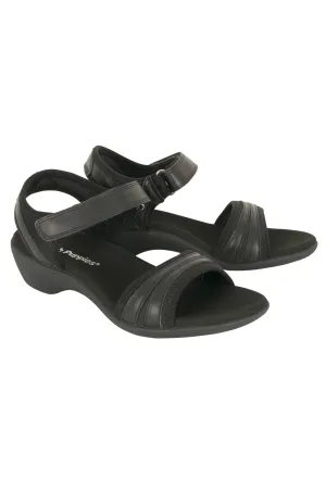 Velcro fastening Leather Sandal | BLACK | AMAZING AB