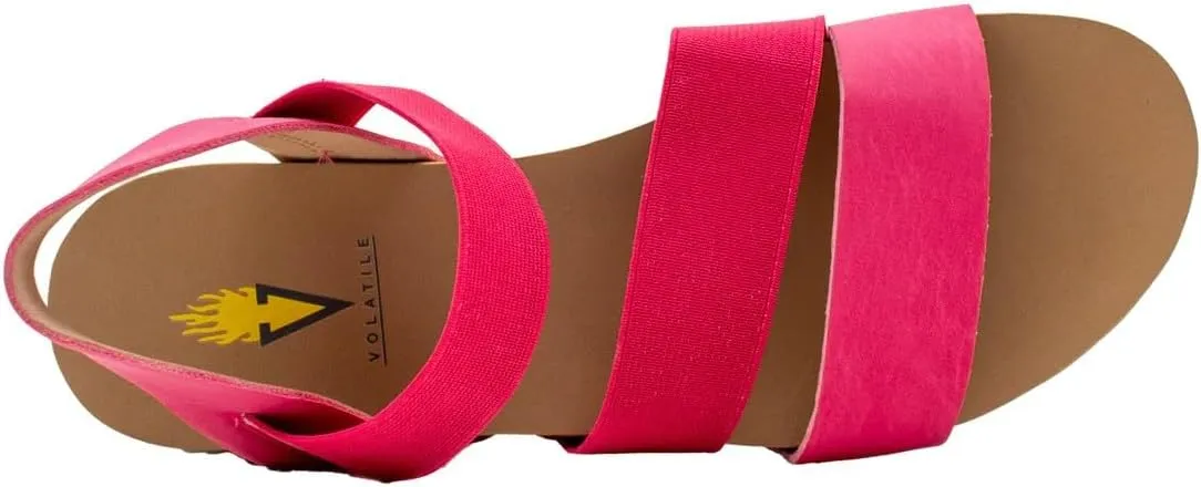 VOLATILE Womens Picnic Ankle Strap Casual Sandals Casual Mid Heel 2-3" - Pink