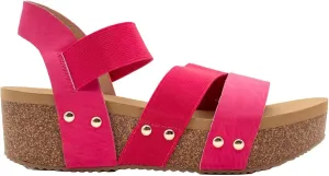 VOLATILE Womens Picnic Ankle Strap Casual Sandals Casual Mid Heel 2-3" - Pink
