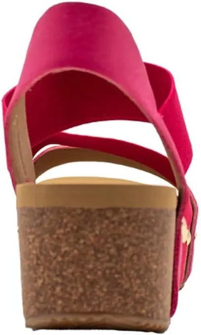 VOLATILE Womens Picnic Ankle Strap Casual Sandals Casual Mid Heel 2-3" - Pink