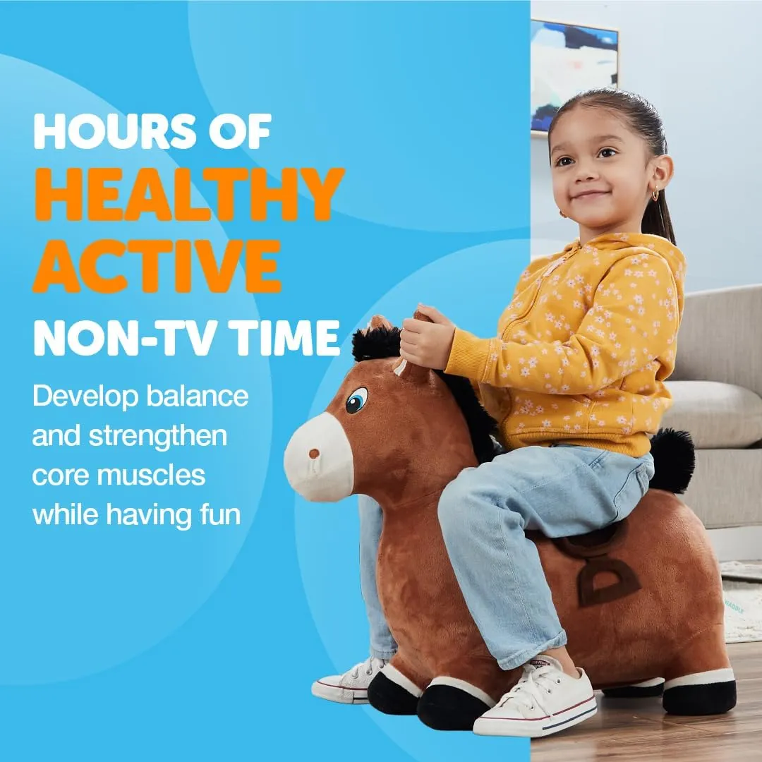 WADDLE Inflatable Animal Hopper - Kids, Toddler Toys, Bouncy Animal Hopper, Hopping Plush Toy, Indoor and Outdoor, Pump Included, Riding Toys for Boys and Girls Ages 2 and Up