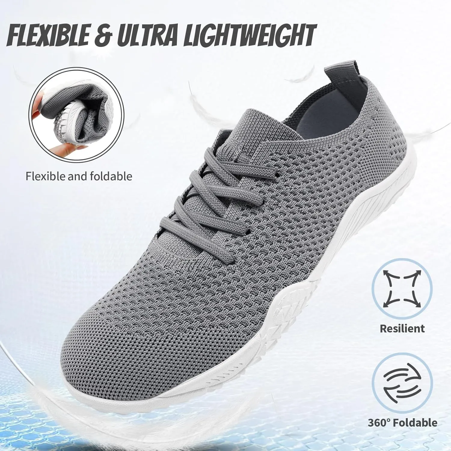 WCIDFY Barefoot Women Zero Drop Running Shoes Non Slip Minimalist Tennis Shoes Lightweight Wide Toe Walking Sneaker