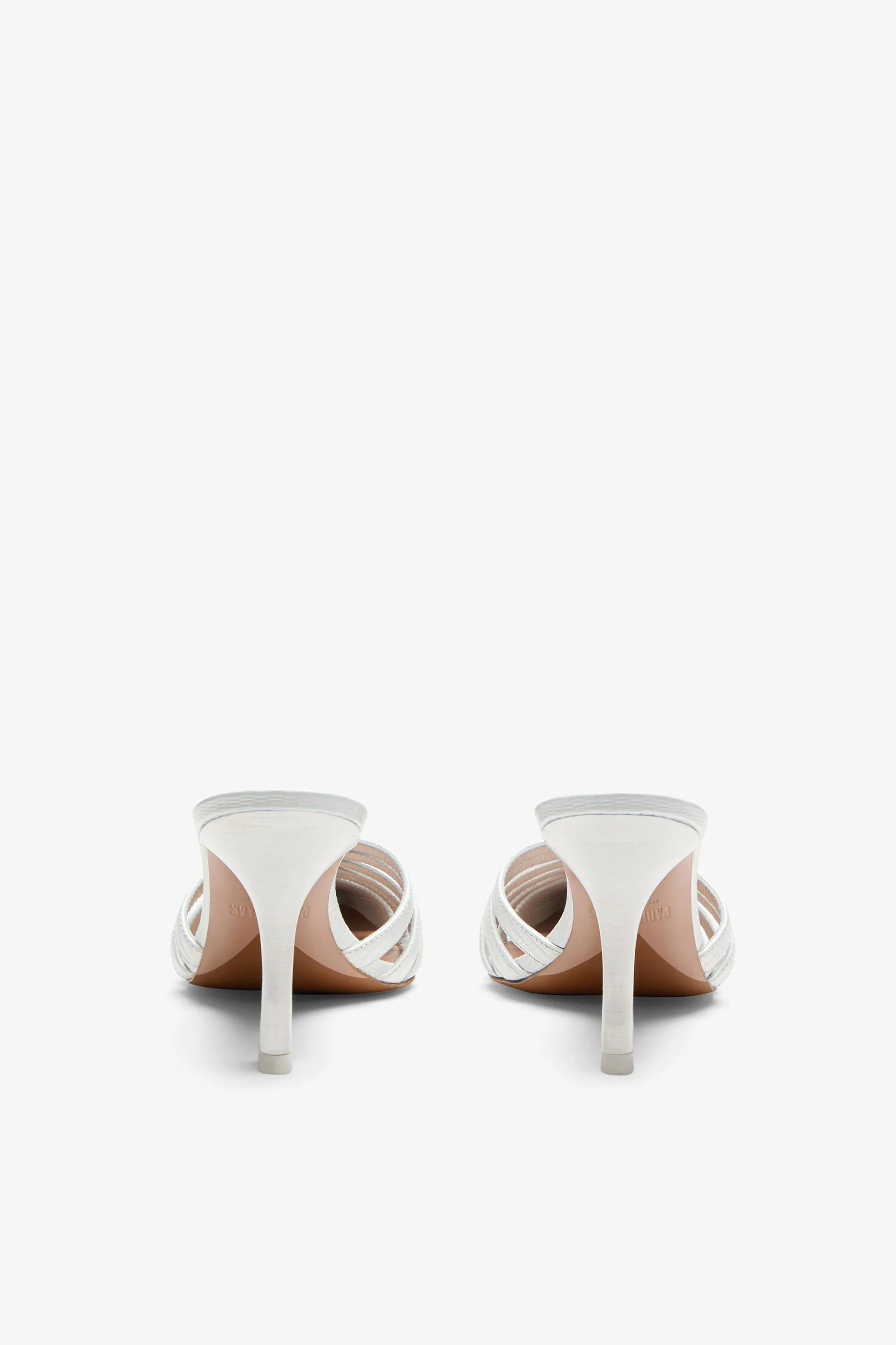 White leather cut-out mule