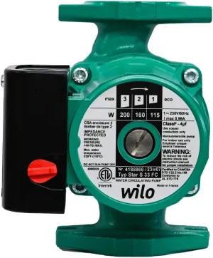 Wilo Star S33 FC 4188866 - Three Speed 230-Volt Circulating Pump Circulator for Water and Glycol infloor Radiant Floor Heating System