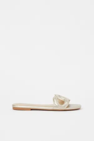 Women Gold Strappy Mule