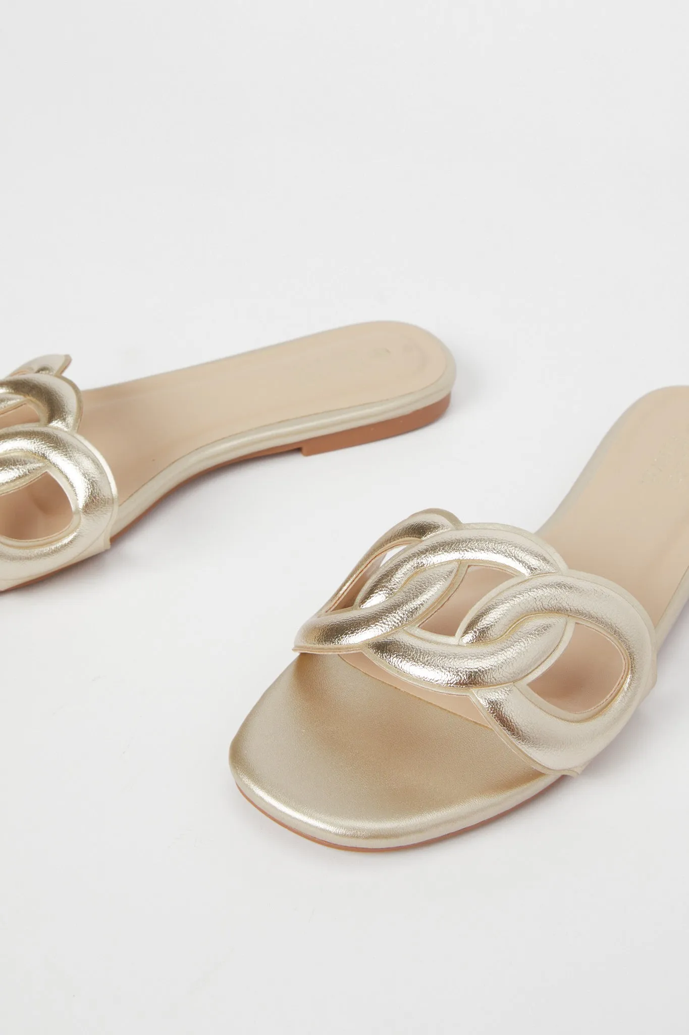Women Gold Strappy Mule
