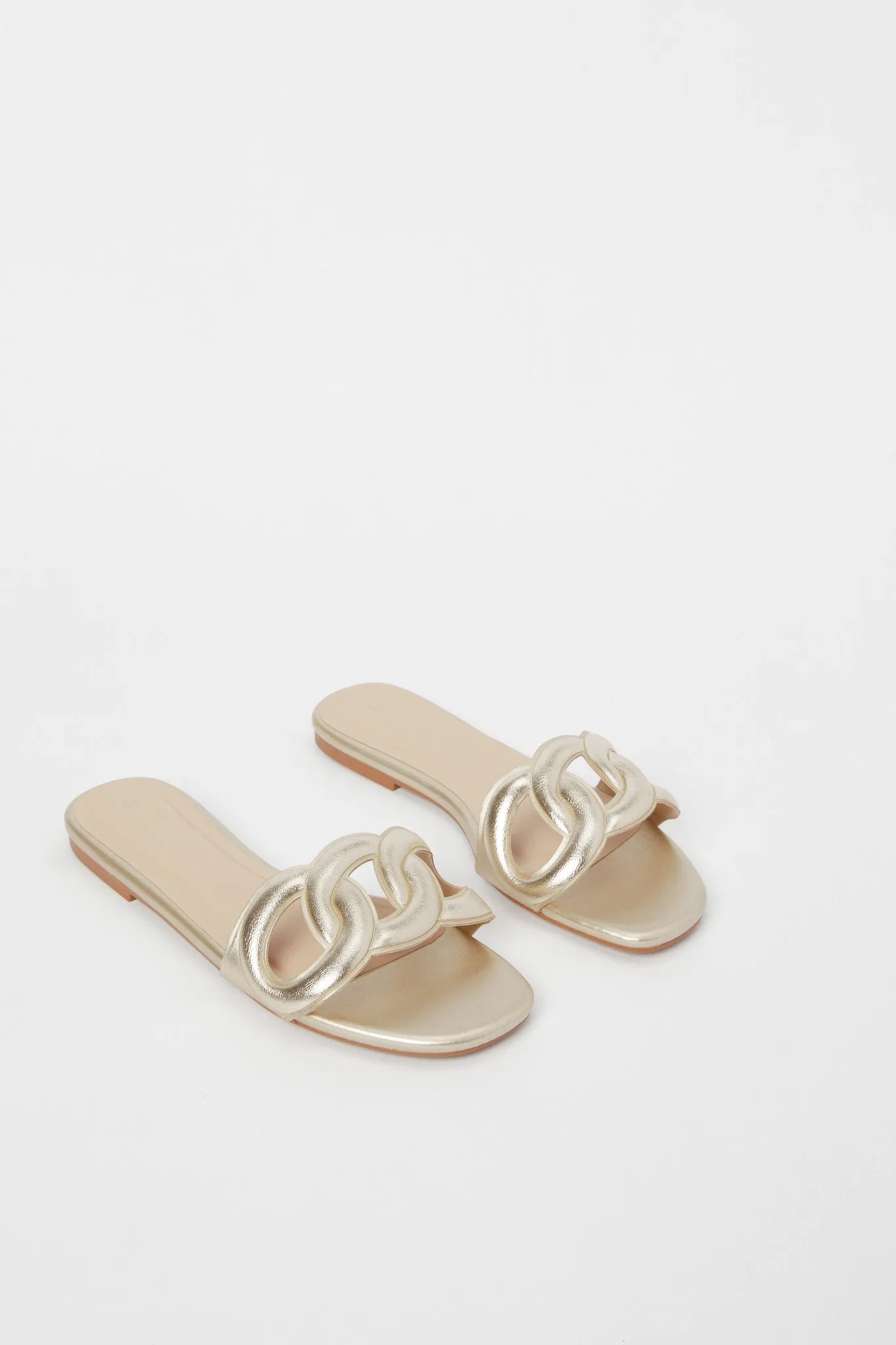 Women Gold Strappy Mule