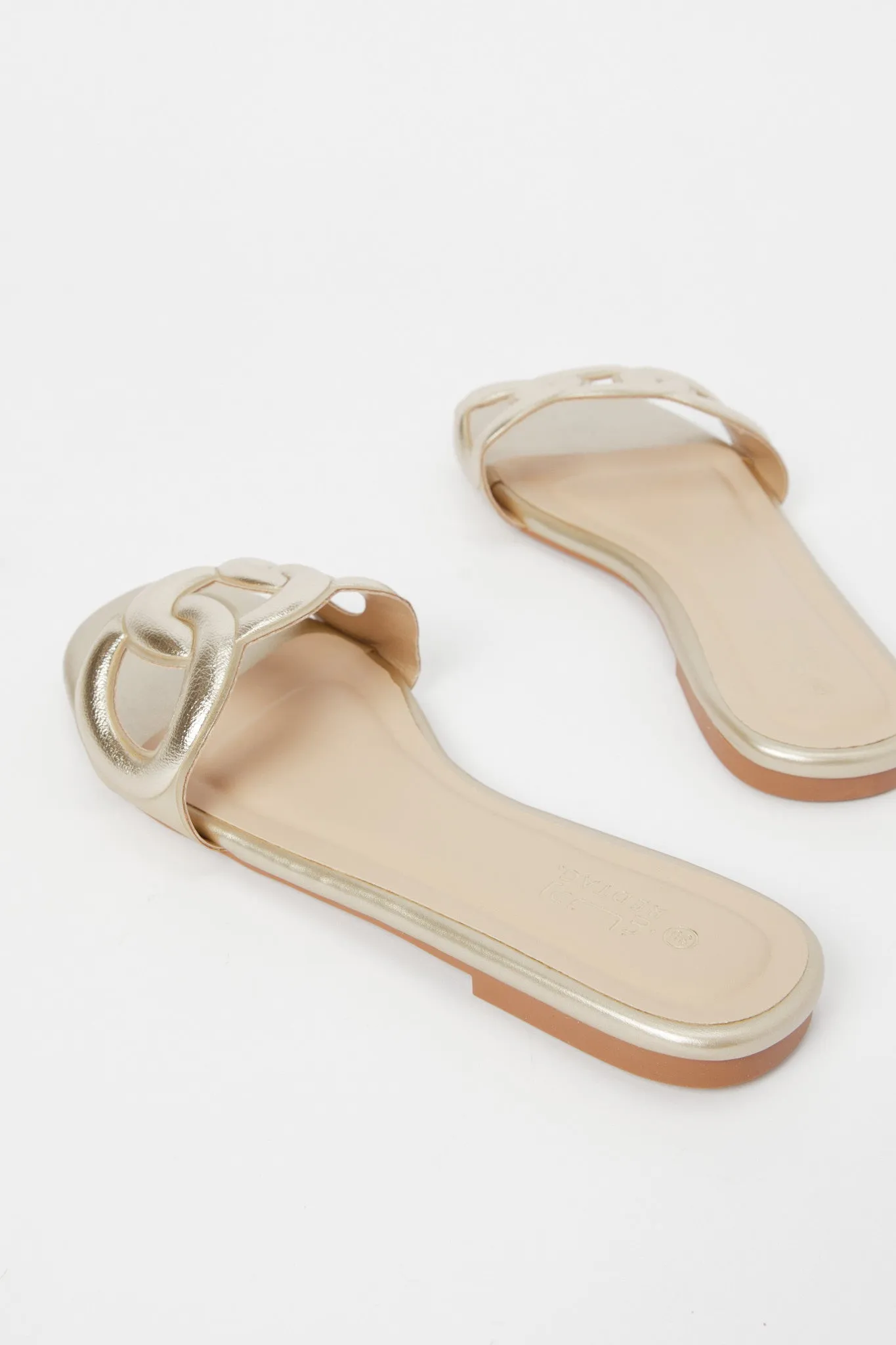 Women Gold Strappy Mule