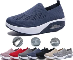 Women Orthopedic Sneakers Walking Shoes,Mesh Breathable Arch Support Slip-on Arch Support Reduces Foot Fatigue Light Air Cushion Orthopedic